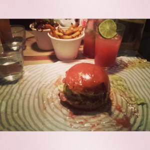 Dutty duty burger and sides